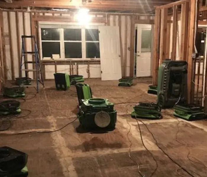 Containment set before drying a room in a Peyton, CO home